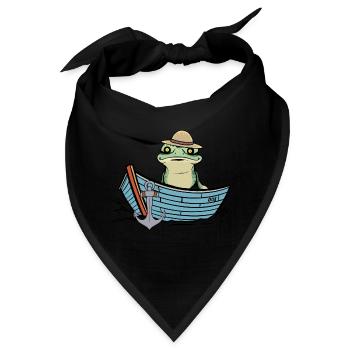Frosch Frösche Boot Teich Natur - Bandana - Schwarz - Vorne