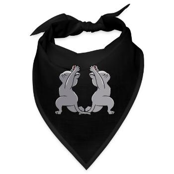Yoga Katzen Yogi Katze - Bandana - Schwarz - Vorne