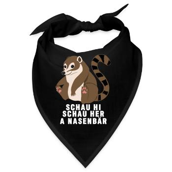 Nasenbär - niedlicher Spruch Reim - Bandana - Schwarz - Vorne