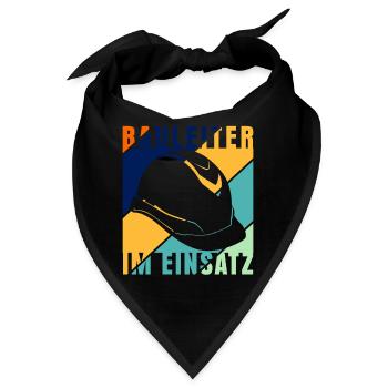 Bauleiter im Einsatz Baustelle Retro - Bandana - Schwarz - Vorne