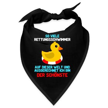 Rettungsschwimmer Spruch - Bandana - Schwarz - Vorne