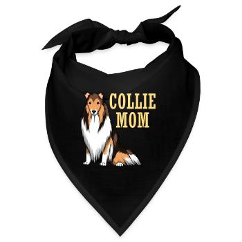 Langhaar Collie Mama für Hunde Härrchen und - Bandana - Schwarz - Vorne