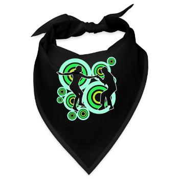 Boogie Woogie Retro Tänzer - Bandana - Schwarz - Vorne