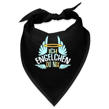 Engelchen Bengelchen Spruch Engel Bengel - Bandana - Schwarz - Vorne
