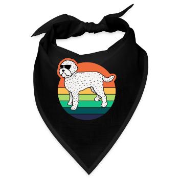 Lagotto Romagnolo Hund Retro Witz Hunde - Bandana - Schwarz - Vorne