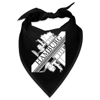 Hamburg Gebäude Hamburger - Bandana - Schwarz - Vorne