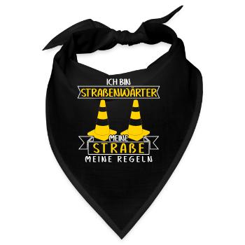 Straßenwärter Bauhof Regeln Straßenbau - Bandana - Schwarz - Vorne