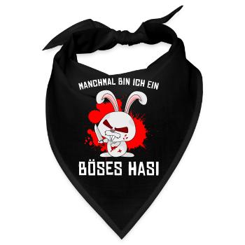 Böses Hasi mit bösem Hasen Psychopath - Bandana - Schwarz - Vorne