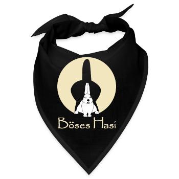 Böses Hasi mit bösem Mittelfinger Hasen - Bandana - Schwarz - Vorne