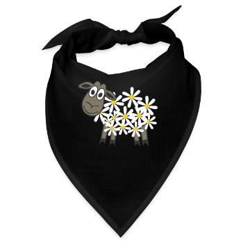 Schäfchen Gänseblümchen Schaf Schafe - Bandana - Schwarz - Vorne