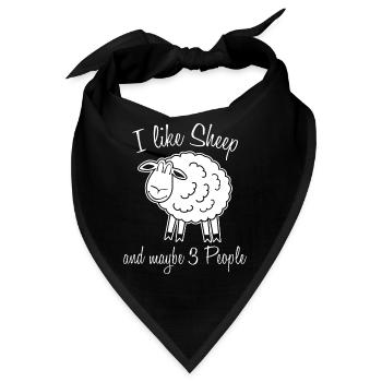 Schäfchen Schafe Schaf - Bandana - Schwarz - Vorne