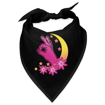 Reingeschaut Vaporwave Mond Reingeguckt - Bandana - Schwarz - Vorne