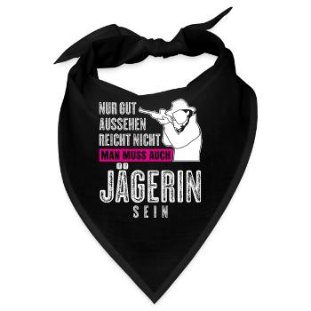 Jägerin Keiler Jagd Wildschwein Jäger - Bandana - Schwarz - Vorne