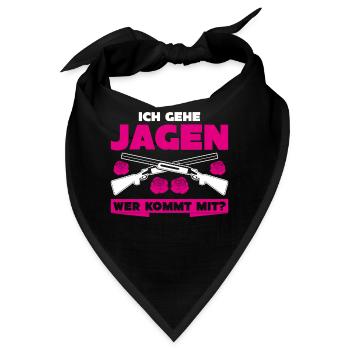 Jägerin Ich gehe Jagen Keiler Jäger - Bandana - Schwarz - Vorne