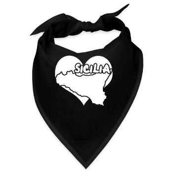 Sizilien Italien Herz Sicilia - Bandana - Schwarz - Vorne
