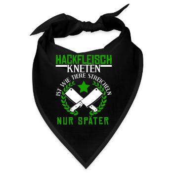 Metzger Fleischer Hackfleisch kneten - Bandana - Schwarz - Vorne