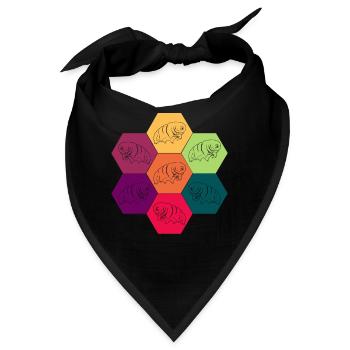 Tardigrade Bärtierchen Retro Wasserbär - Bandana - Schwarz - Vorne