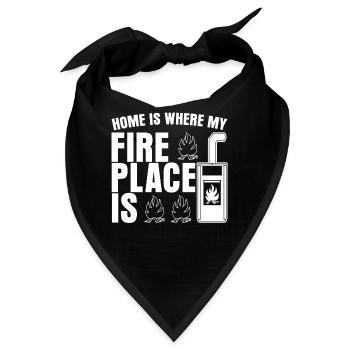 Kamin Ofen Feuerstelle Kaminofen - Bandana - Schwarz - Vorne