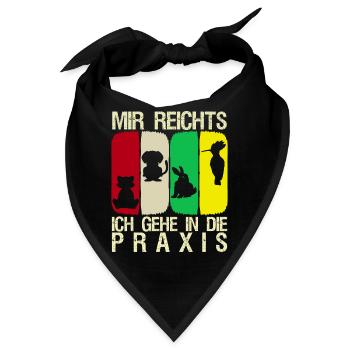Tierarzt Tierärztin Retro Tierarztpraxis - Bandana - Schwarz - Vorne