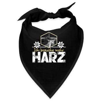 Harz Urlaub Harzer Brocken - Bandana - Schwarz - Vorne