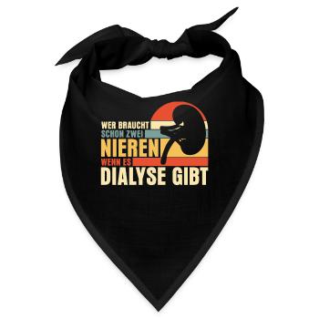 Dialyse Niere Nieren Dialysepatient - Bandana - Schwarz - Vorne