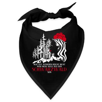 Schwarzwald Bollenhut Witz Schwarzwälder - Bandana - Schwarz - Vorne