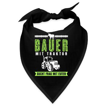 Single Bauer Traktor Alleinstehend - Bandana - Schwarz - Vorne