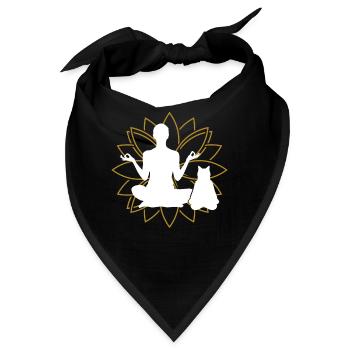 Yoga Yogaposen Lotussitz Katze - Bandana - Schwarz - Vorne