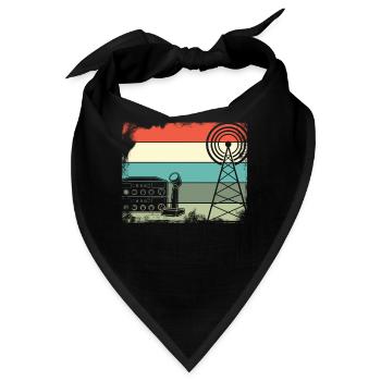 Amateurfunk Retro Funkgerät Antenne - Bandana - Schwarz - Vorne