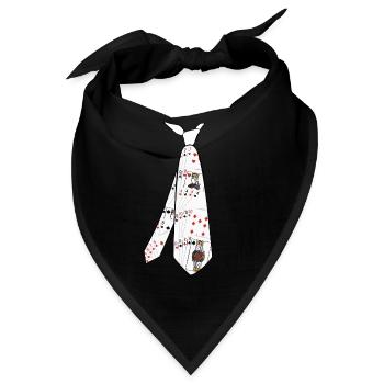 Krawatte Poker Kartenspiel Krawatten - Bandana - Schwarz - Vorne
