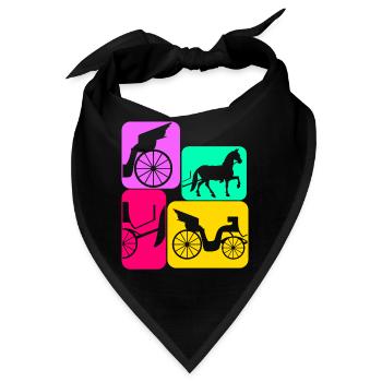 Kutsche Pferdekutsche retro Kutscher - Bandana - Schwarz - Vorne