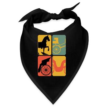 Kutsche Pferdekutsche Fuhrmann Kutscher - Bandana - Schwarz - Vorne