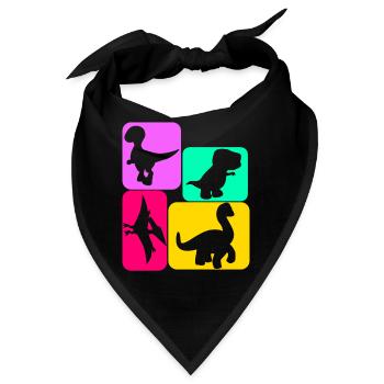 Dinos kleine Dinosaurier Dinosaur - Bandana - Schwarz - Vorne