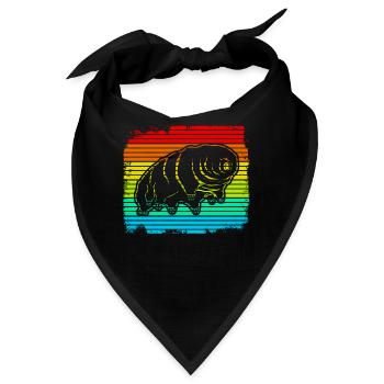 Tardigrade Retro Wasserbär Bärtierchen - Bandana - Schwarz - Vorne