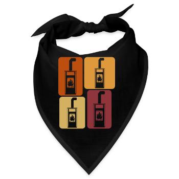 Kamin Ofen Brennholz Retro Kaminofen - Bandana - Schwarz - Vorne