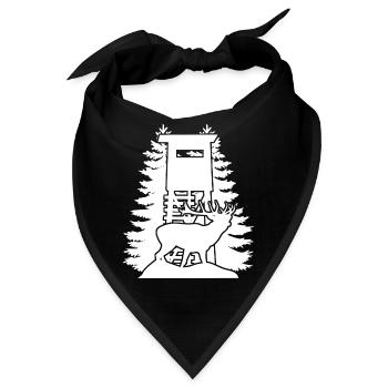 Jägerin Hochsitz Wald Jagd Jäger - Bandana - Schwarz - Vorne