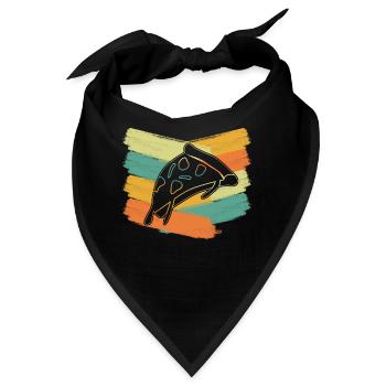 Pizza retro Pizzaria Pizzabäcker - Bandana - Schwarz - Vorne