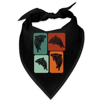 Pizza Pizzaria retro Pizzabäcker - Bandana - Schwarz - Vorne