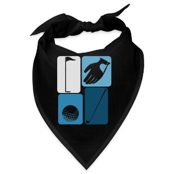 Golf Golfball Golfschläger Golfer - Bandana - Schwarz - Vorne