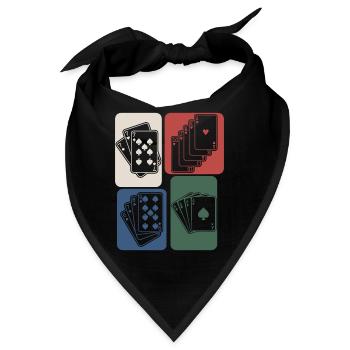 Poker retro Pokerkarten Pokerspieler - Bandana - Schwarz - Vorne