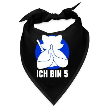 Ninja Katze Fünf Jahre zum 5. Geburtstag - Bandana - Schwarz - Vorne