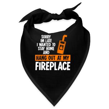 Kamin Spruch Ofen Kaminofen Brennholz - Bandana - Schwarz - Vorne