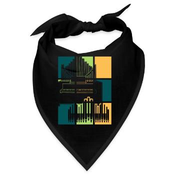 Orgel Retro Orgelspieler Organist - Bandana - Schwarz - Vorne