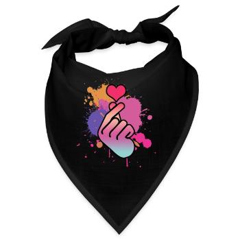 Kpop Finger Korean Popmusik Retro K-Pop - Bandana - Schwarz - Vorne
