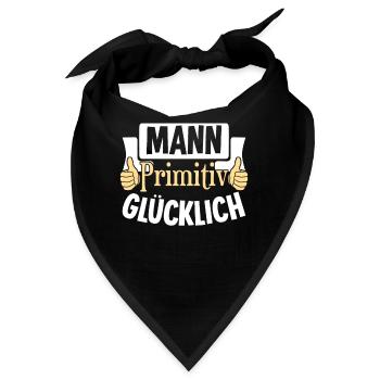 Mann primitiv glücklich - Bandana - Schwarz - Vorne