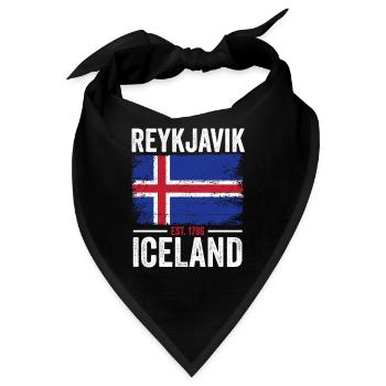 Island Flagge | Est. 1786 | Vintage Reykjavik - Bandana - Schwarz - Vorne