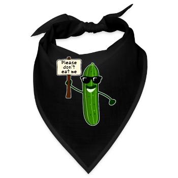 Gurke mit Sonnenbrille Gurken - Bandana - Schwarz - Vorne