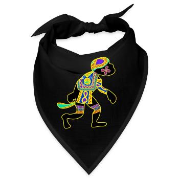 Affe mit Mustern Affen - Bandana - Schwarz - Vorne