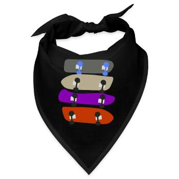 Longboard Skateboard Longboarder - Bandana - Schwarz - Vorne