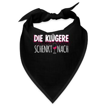 Wein Rotwein Weißwein Weinliebhaber - Bandana - Schwarz - Vorne
